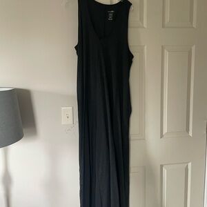 NATURAL LIFE Black Sleeveless V-Neck Wide-Leg Jumpsuit